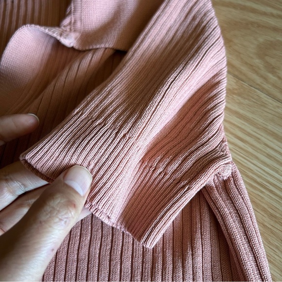 Truth by Republic Blush Pink Light Ribbed Polo Top Medium - Picture 5 of 8